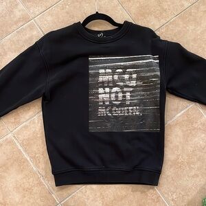 Black crew cut sweater